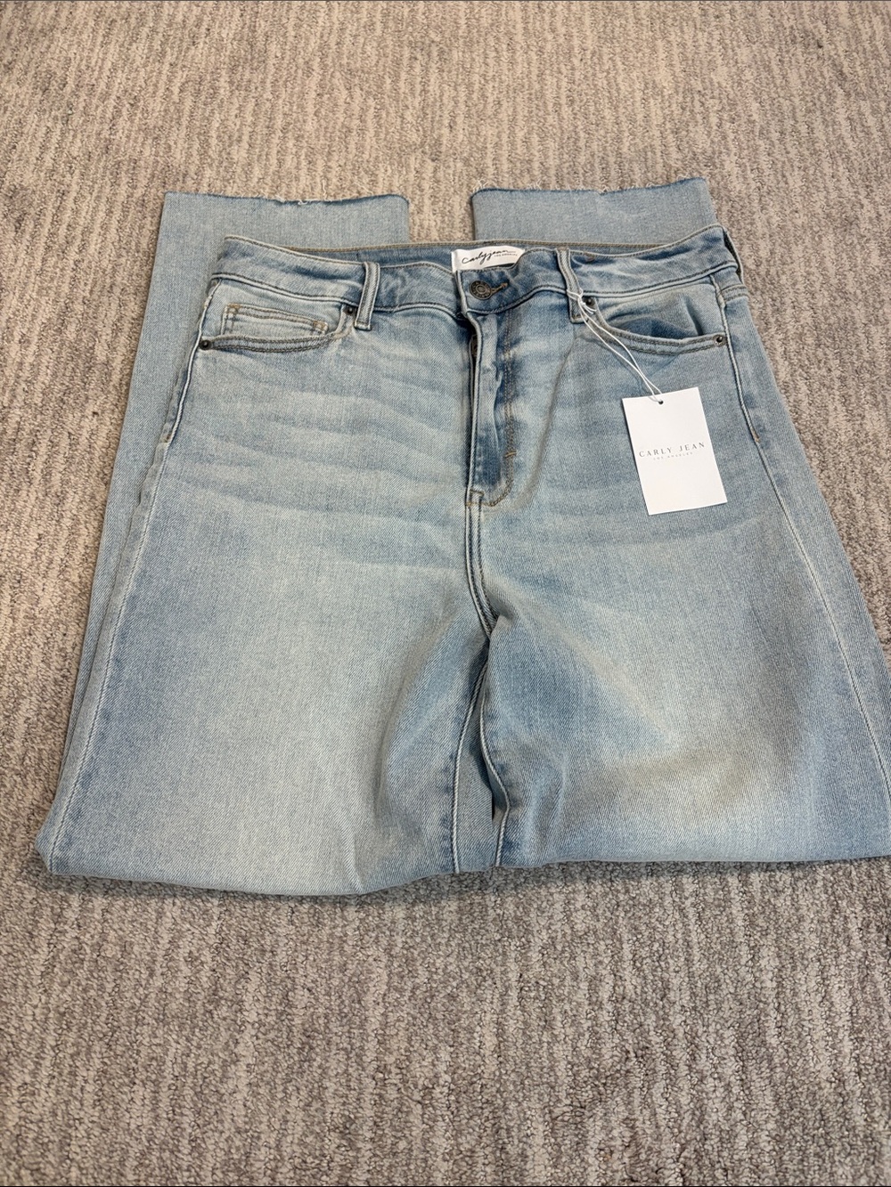 Carly Jean Los Angeles Chrissy High-Rise Light Blue Wash Jeans size 9 NWT CJLA
